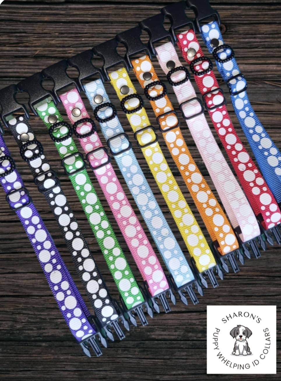 Bubbles print whelping ID collars (Copy)